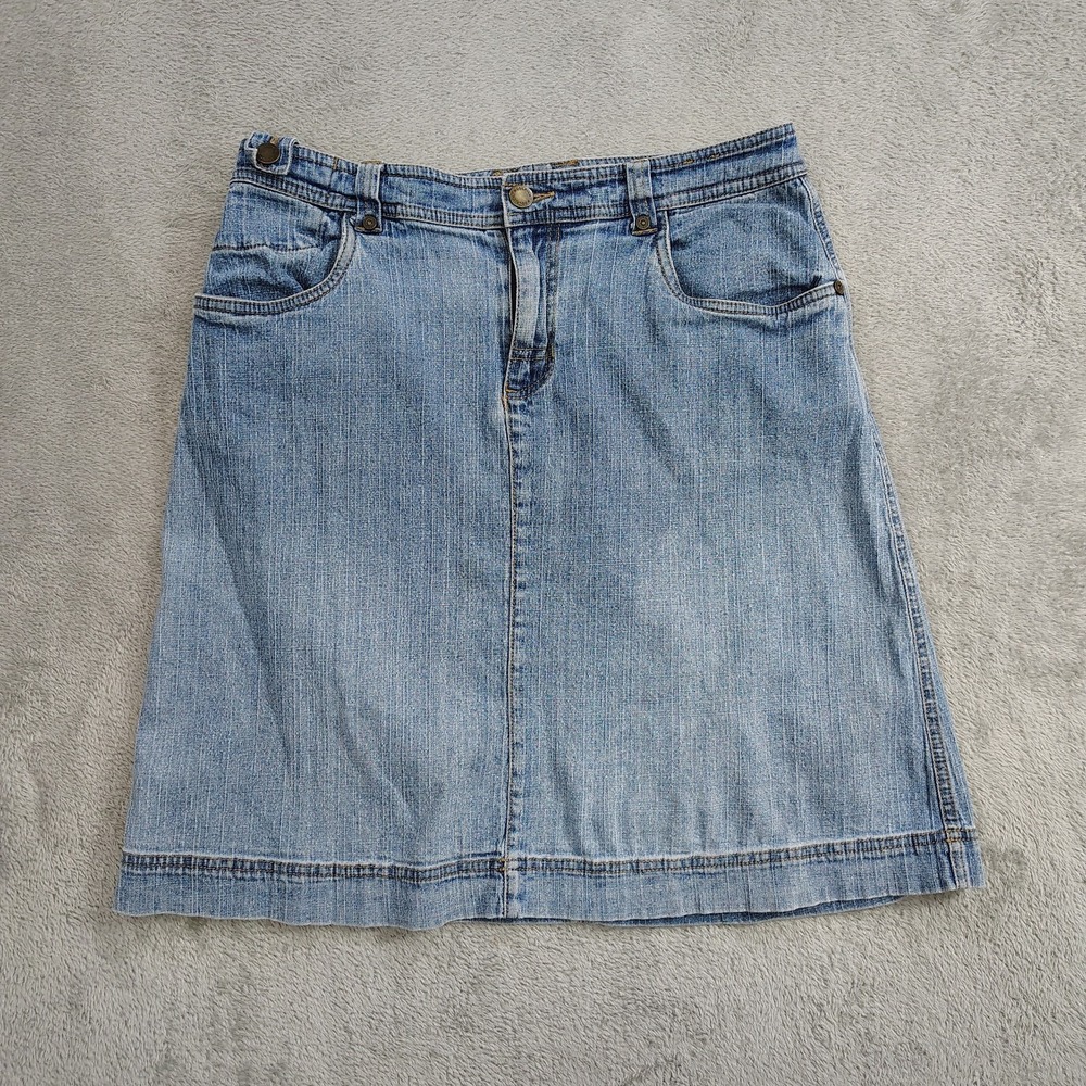 Vintage Woolrich Denim Mini Skirt Womens 8 Y2k 90s Grunge Stretch Staple